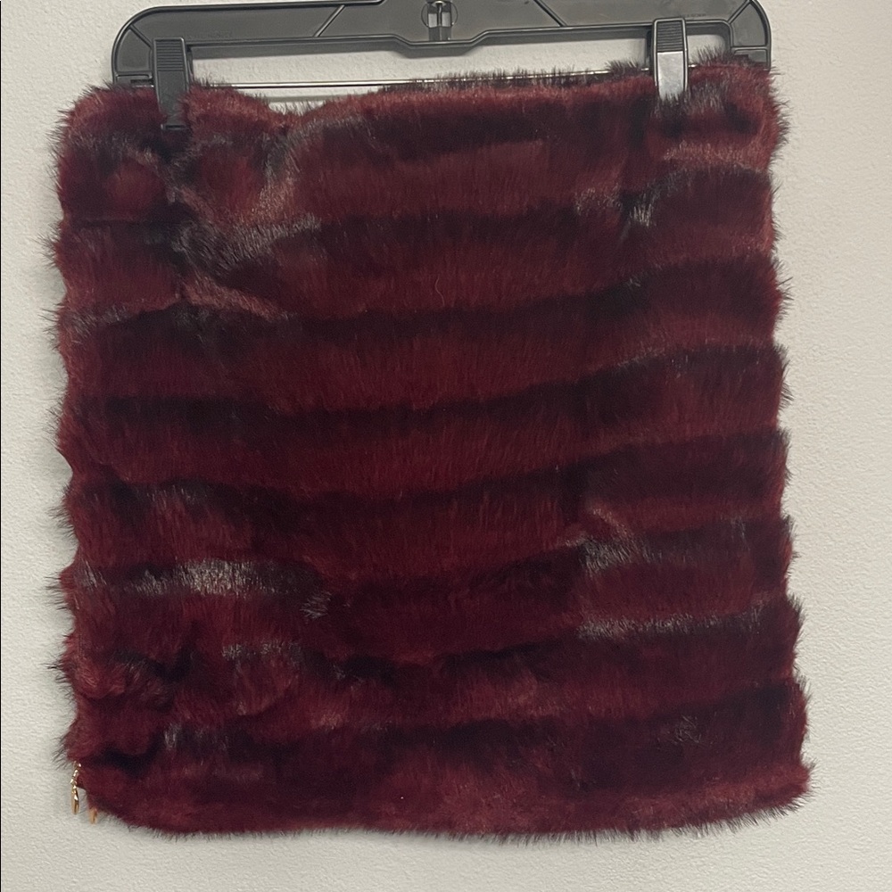 Burgundy Faux Fur 16” pillow covers (2)